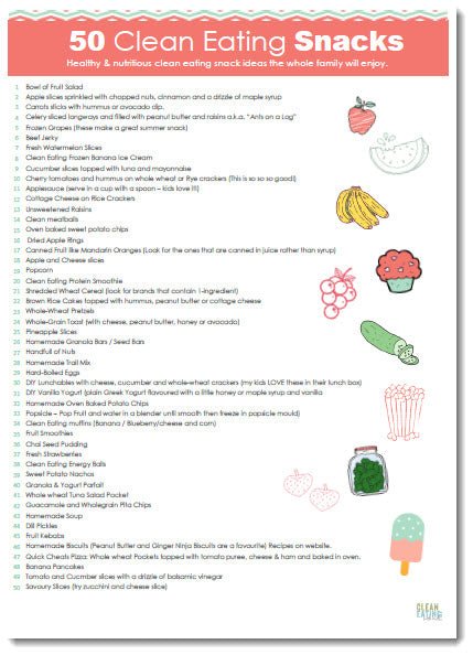 50 Clean Eating Snack Ideas