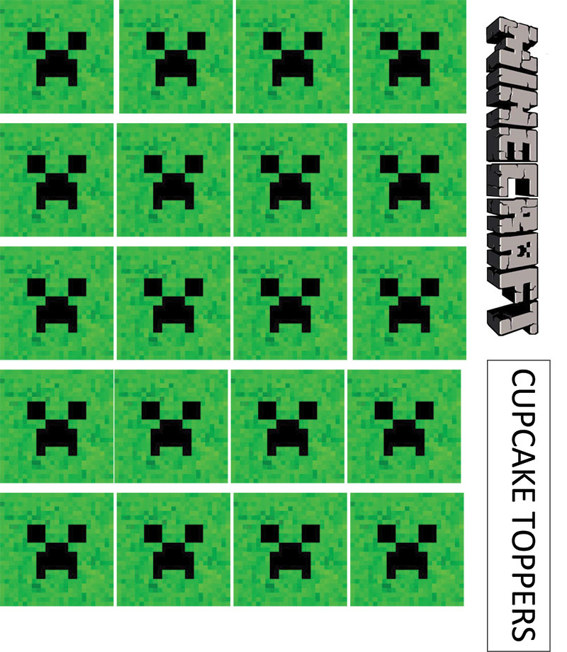 Minecraft Cupcake Toppers