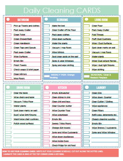 Daily Cleaning Cards