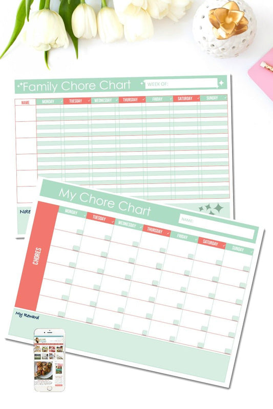 Family Chore Chart (TWO OPTIONS)