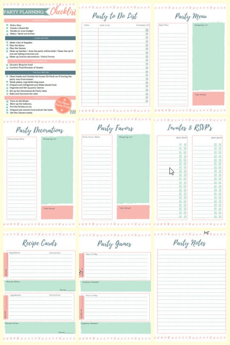 {10 Pages} Birthday Party Planner