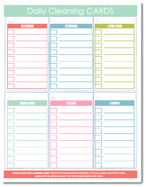 Daily Cleaning Cards